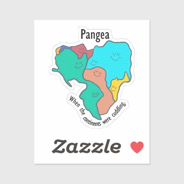 Pegatina Pangea Continentes Acariciando Multicolor (Hoja)