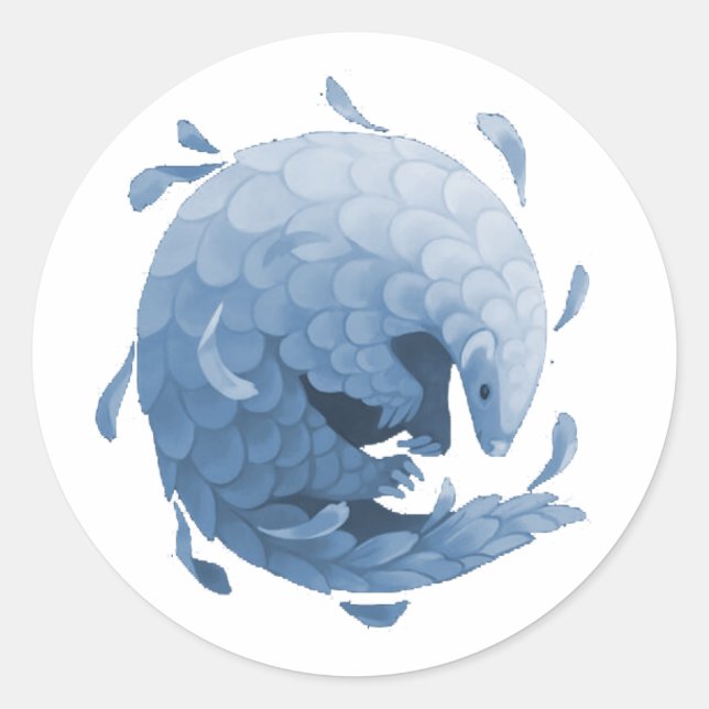 Pegatina Pangolin (Azul) (Anverso)
