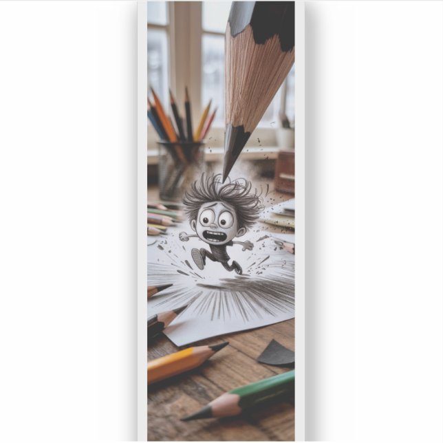 Pegatina Pánico Divertido de Fecha Límite de Artista (Anverso)