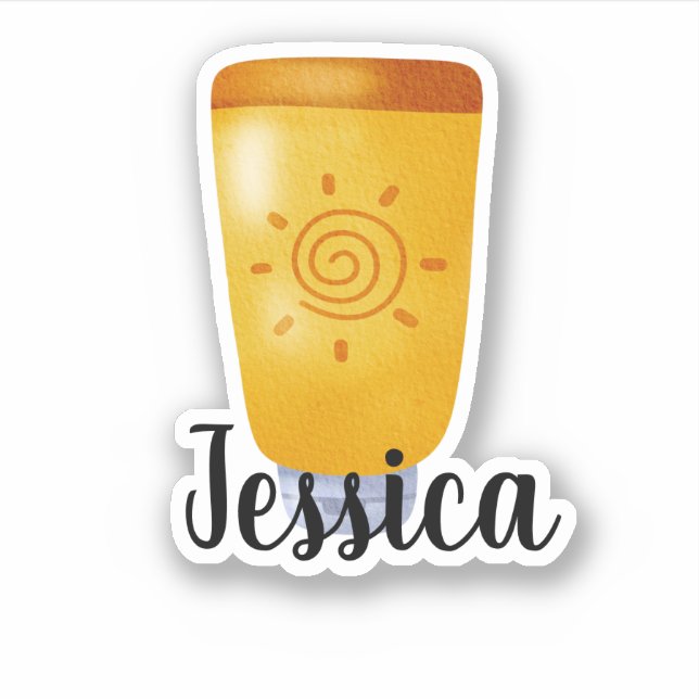 PEGATINA PANTALLA DE SOL DE NOMBRE PERSONALIZADO (Anverso)