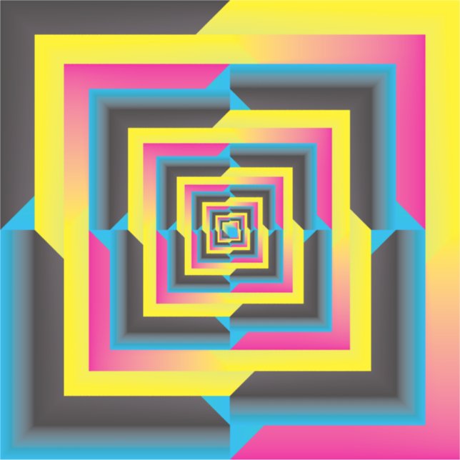 Pegatina pantanos de gradiente negro con gradiente amarillo (Anverso)