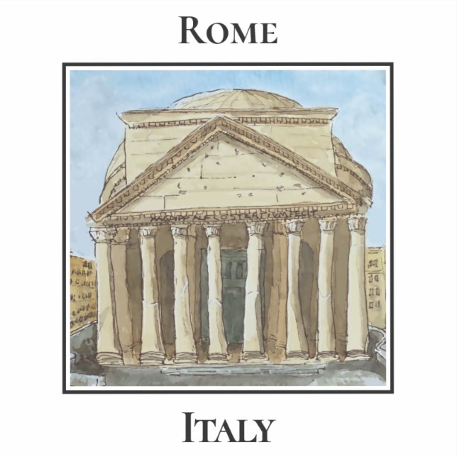Pegatina Panteón, Roma Italia (Anverso)