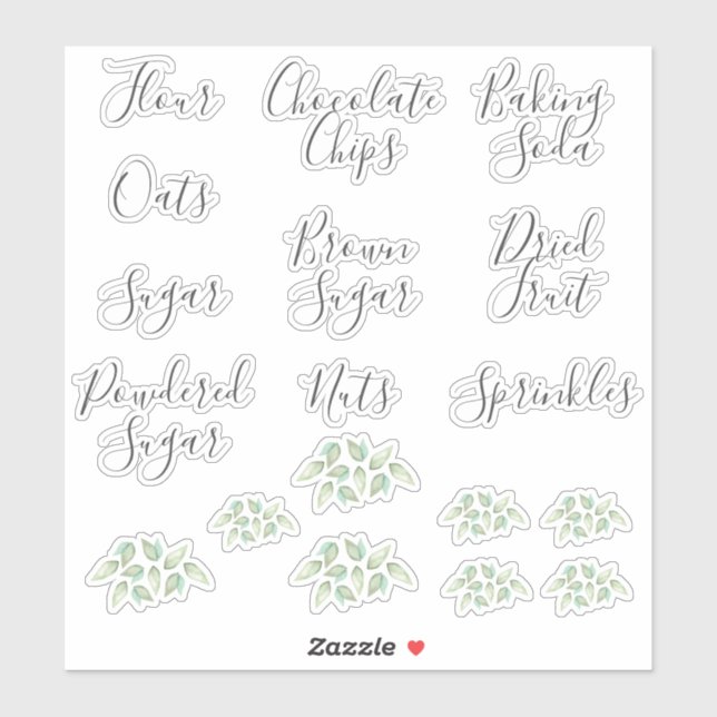 Pegatina Pantry Baking Staples Labs (Hoja)