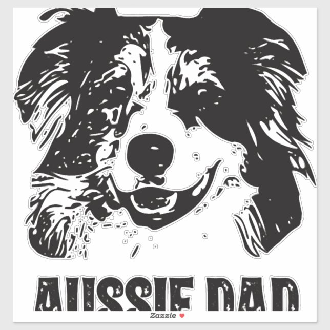 Pegatina Papá Aussie - Padre Pastor Australiano (Hoja)