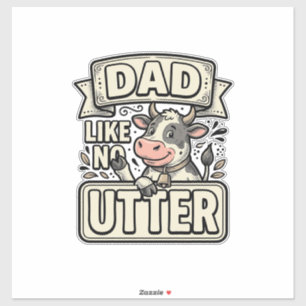 Pegatina Papá Como No Otro Vaca Divertida Diseño Vector Vin
