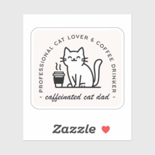 Pegatina Papá de gato y amante del café hombres divertidos 