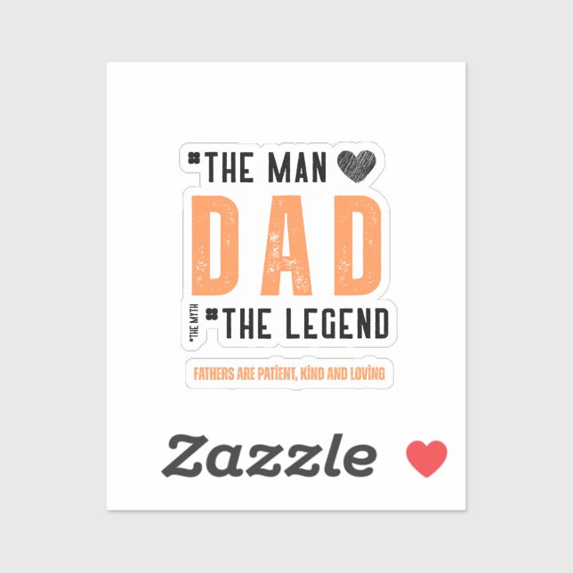 Pegatina "Papá: El hombre, la leyenda - el día del Padre (Hoja)