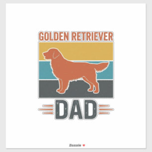 Pegatina Papá Golden Retriever Diseño Vintage Amante Perros