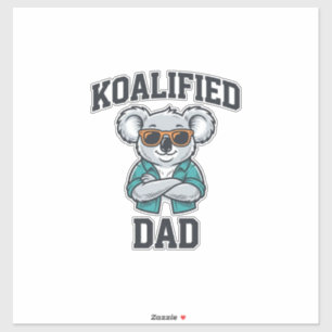 Pegatina Papá Koalificado Camiseta Diseño De Padre Koala Li