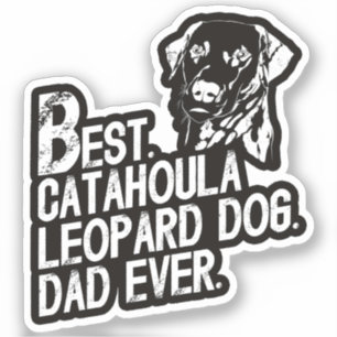 Pegatina Papá leopardo de Catahoula, cosecha de dueños de p