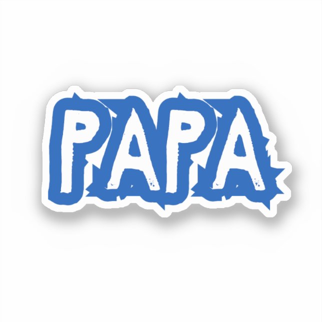 Pegatina Papá | Letra Burbuja Azul Papá (Anverso)