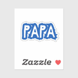 Pegatina Papá | Letra Burbuja Azul Papá