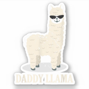 Pegatina Papá Llama Alpaca Amante de Animales Divertidos