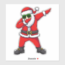 Pegatina Papá Noel con gafas de sol haciendo Dab divertido 