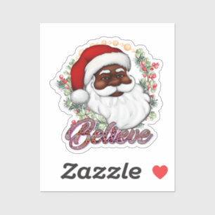 Pegatina Papá Noel negro cree que los Navidades de Melanin