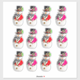 Pegatina Papá Noel Papá Noel Decía Diversión Roja