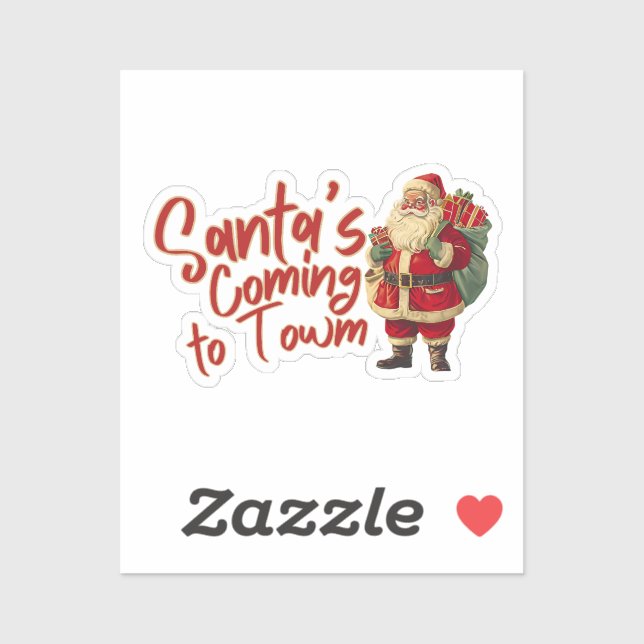 Pegatina Papá Noel: Papá Noel viene a la ciudad (Hoja)