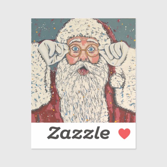 Pegatina Papá Noel Sorprendido (Hoja)