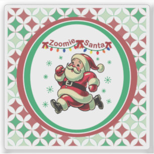 Pegatina Papá Noel Zoomie de Navidad
