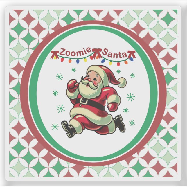 Pegatina Papá Noel Zoomie de Navidad (Anverso)