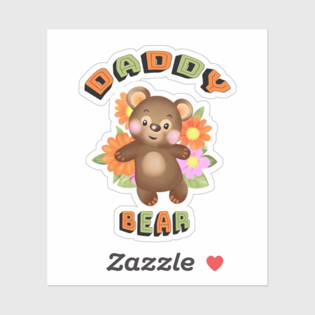Pegatina Papá Oso (Hoja)