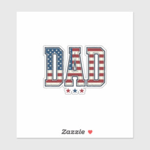 Pegatina Papá Patriótico Bandera Americana Diseño Vector Vi