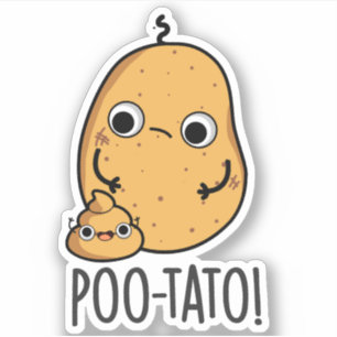 Pegatina Papa-tata divertido chiste de caca de verdura 