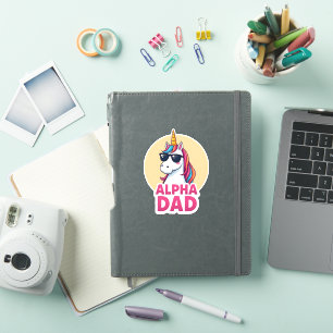 Pegatina Papá Unicornio Divertido Laufey Hombres Día del Pa