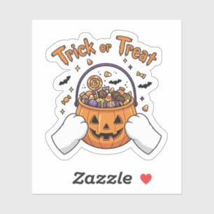 Pegatina Papas de truco o de truco - Halloween con felinos