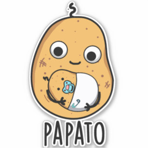 Pegatina Papato Funny Potato Pun