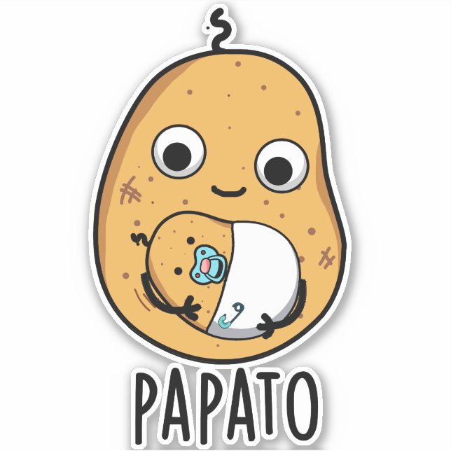 Pegatina Papato Funny Potato Pun (Anverso)