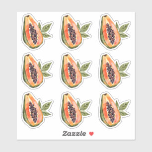 Pegatina Papaya Fruit Watercolor