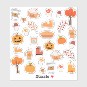 Pegatina Papel de Halloween de Acción de Gracias Otoño Scra