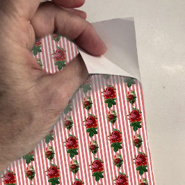 Pegatina Papel tapiz Dollhouse tiras y rosas a pequeña esca