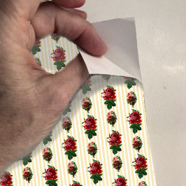 Pegatina Papel tapiz Dollhouse tiras y rosas a pequeña esca