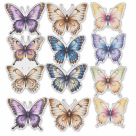 Pegatina Papelaria de Cuaderno de Acuarela Mariposa 
