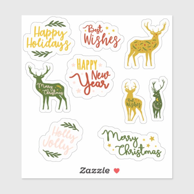 Pegatina Papelería de fragmentos de citas de Happy Holidays (Hoja)