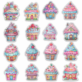 Pegatina Paquete Cupcake House 16