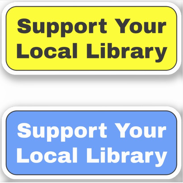 Pegatina Paquete de 2 - Apoya a tu Biblioteca Local (Anverso)