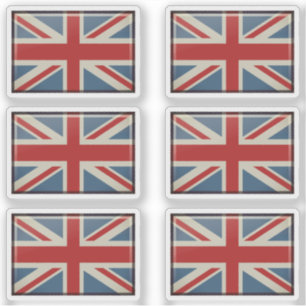 Pegatina Paquete de bandera británica retro
