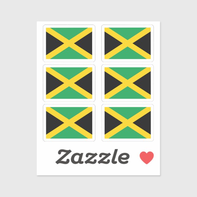 Pegatina Paquete de colección Bandera de Jamaica de 6 (Hoja)