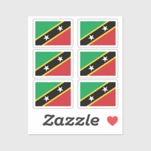 Pegatina Paquete de la colección Bandera de Saint Kitts y N
