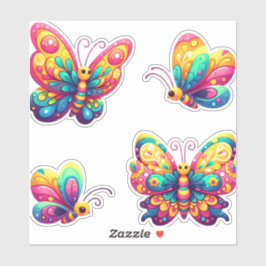 Pegatina paquete de mariposas coloridas