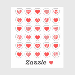 Pegatina Paquete de patrones de corazones rojos