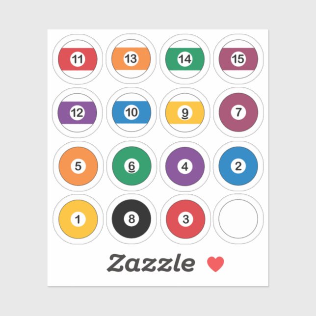 Pegatina Paquete de pelota de billar Snooker (Hoja)