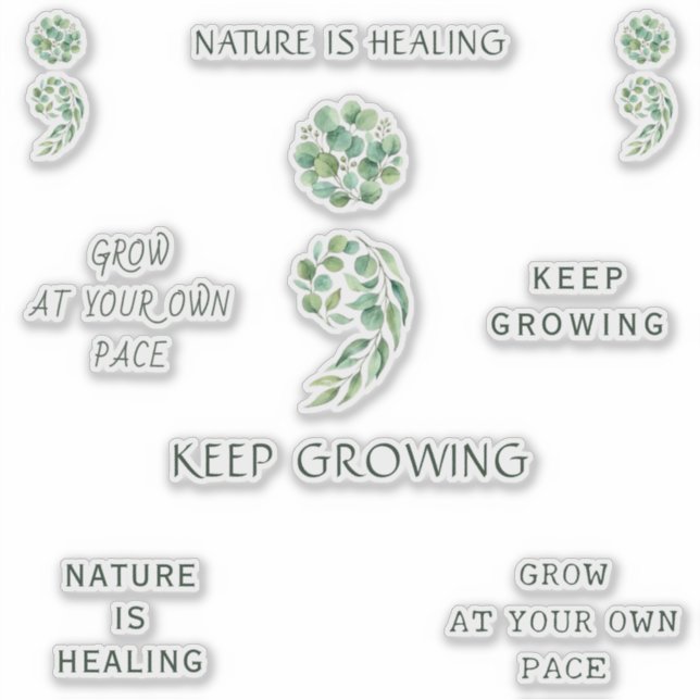 Pegatina Paquete de Planificador Positivo Punto y Coma de M (Anverso)