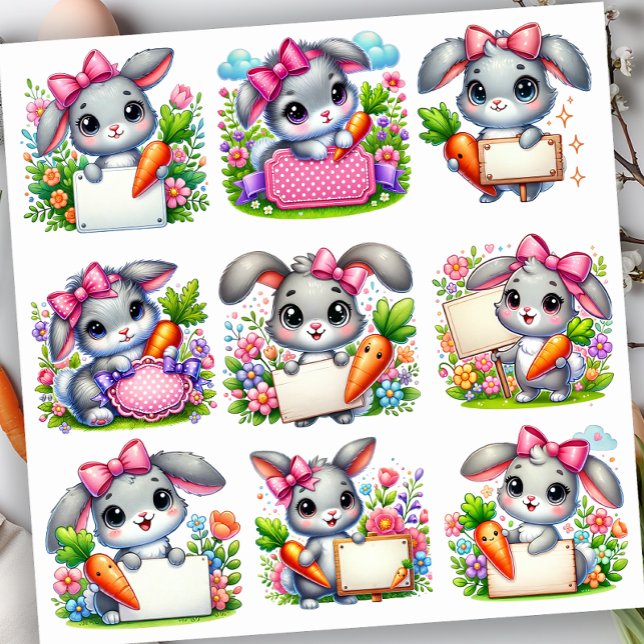 Pegatina Paquete de Rótulos de conejo de Pascua 3 (Subido por el creador)