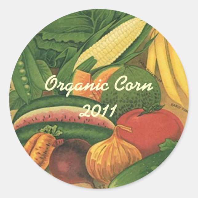 Pegatina Paquete de semillas de cosecha de vintage (Anverso)