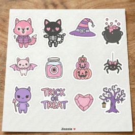 Pegatina Paquete de Stickers Adorables de Halloween Kawaii