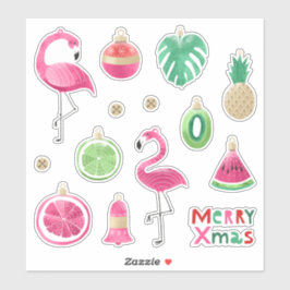 Pegatina Paquete de Stickers de Adornos Navideños Tropicale